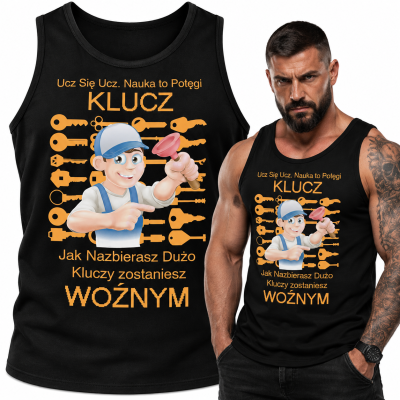 TANK TOP ŚMIESZNY POWRÓT  UCZ SIĘ UCZ SZKOŁA